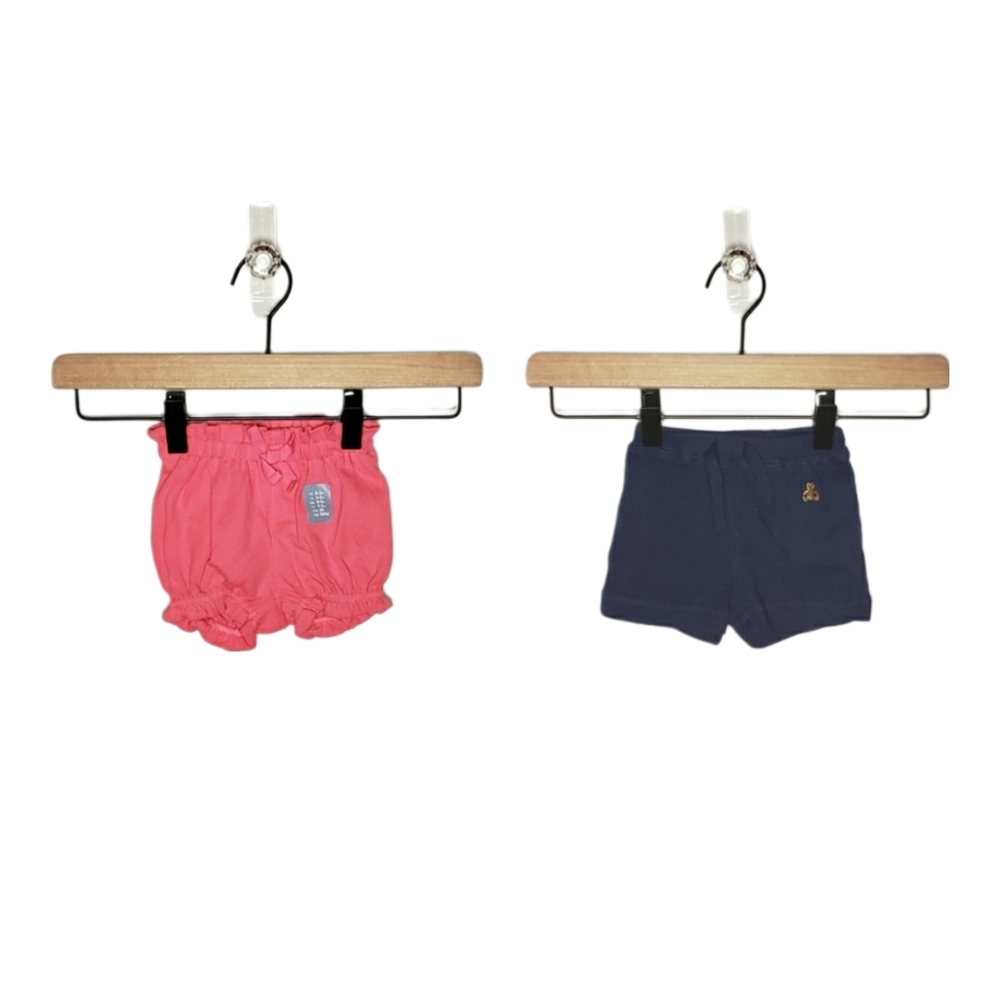 NWT Baby Gap 0-3 Months Bundle 2 Soft Shorts Pink Bubble Shorts & Navy Bloomers